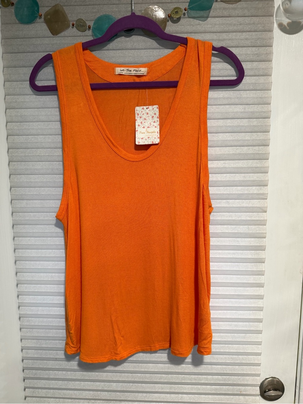 Free People Bright Orange Scoop Neck Tank